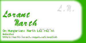 lorant marth business card